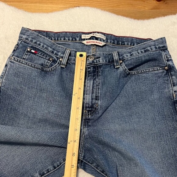 Tommy Hilfiger Womens Blue Washed Hipster Boot Cut Denim Jeans Size 10 - Picture 10 of 12